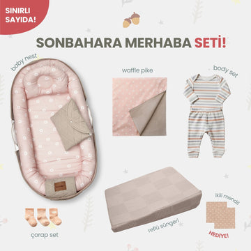 Sonbahara Merhaba Seti – Salmon Poppy Baby Nest Set