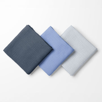 Baby Blues Crinkle Square Müslin - Yeni Doğan 3'lü Set