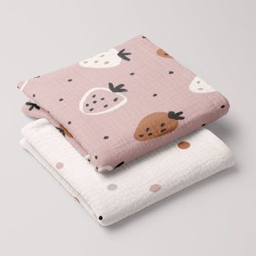 Strawberries + Dots- 2'li Set