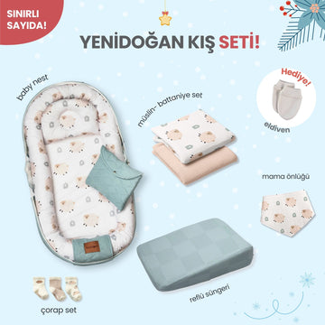 Yenidoğan Kış Seti – Fluffy Sheep Baby Nest Set