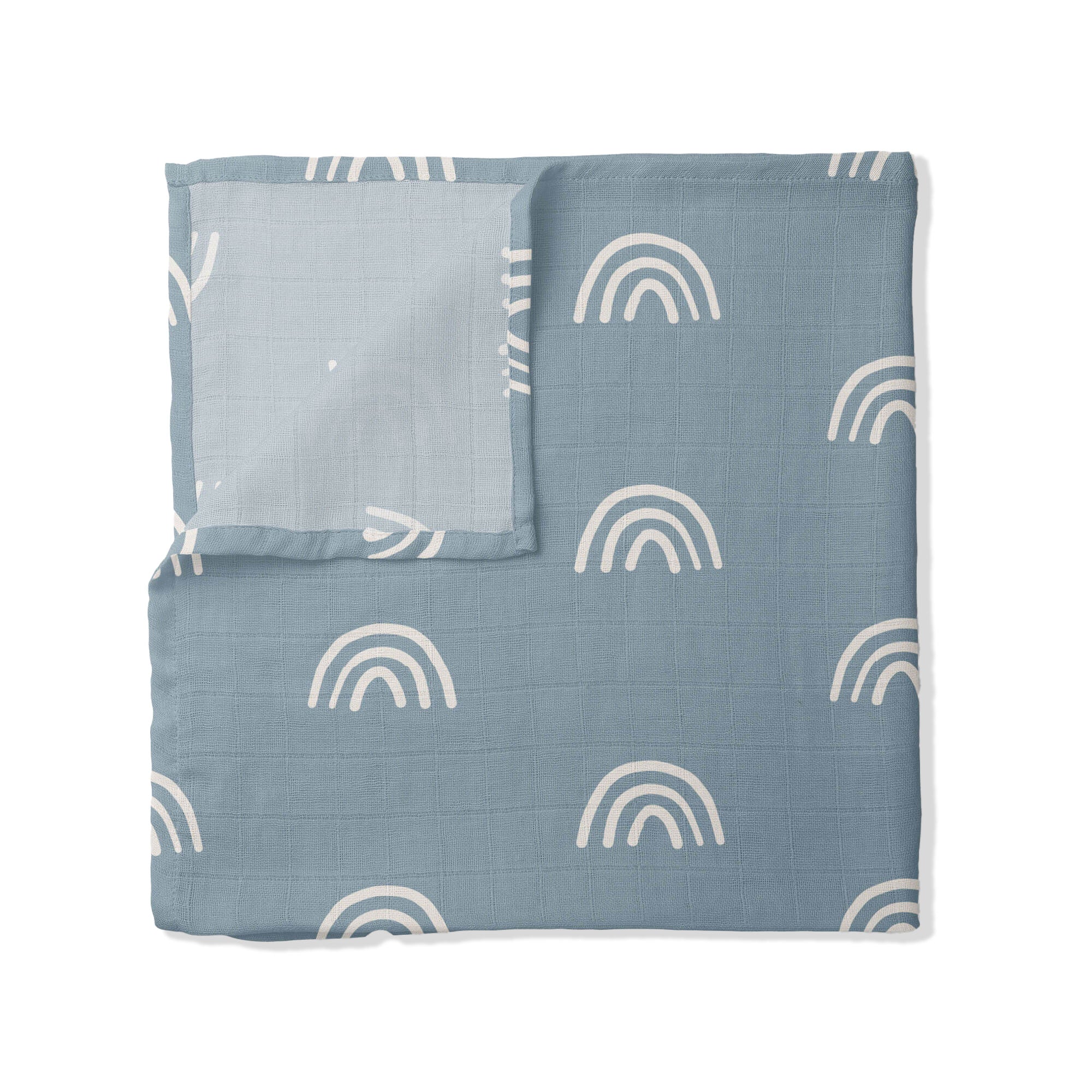 Blue Rainbow Organik Crinkle Square Müslin Örtü