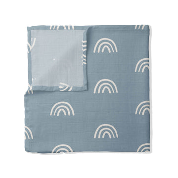 Blue Rainbow Organik Crinkle Square Müslin Örtü