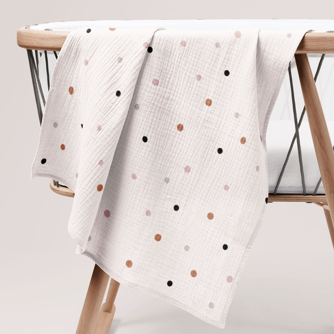 Dots Organik Crinkle Square Müslin Örtü
