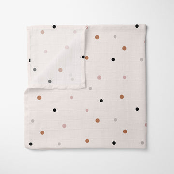 Dots Organik Crinkle Square Müslin Örtü