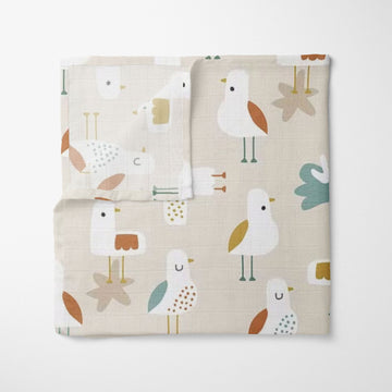 Birds Organik Crinkle Square Müslin Örtü