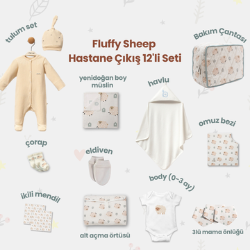Fluffy Sheep Hastane Çıkış 12’li Set – Çantalı