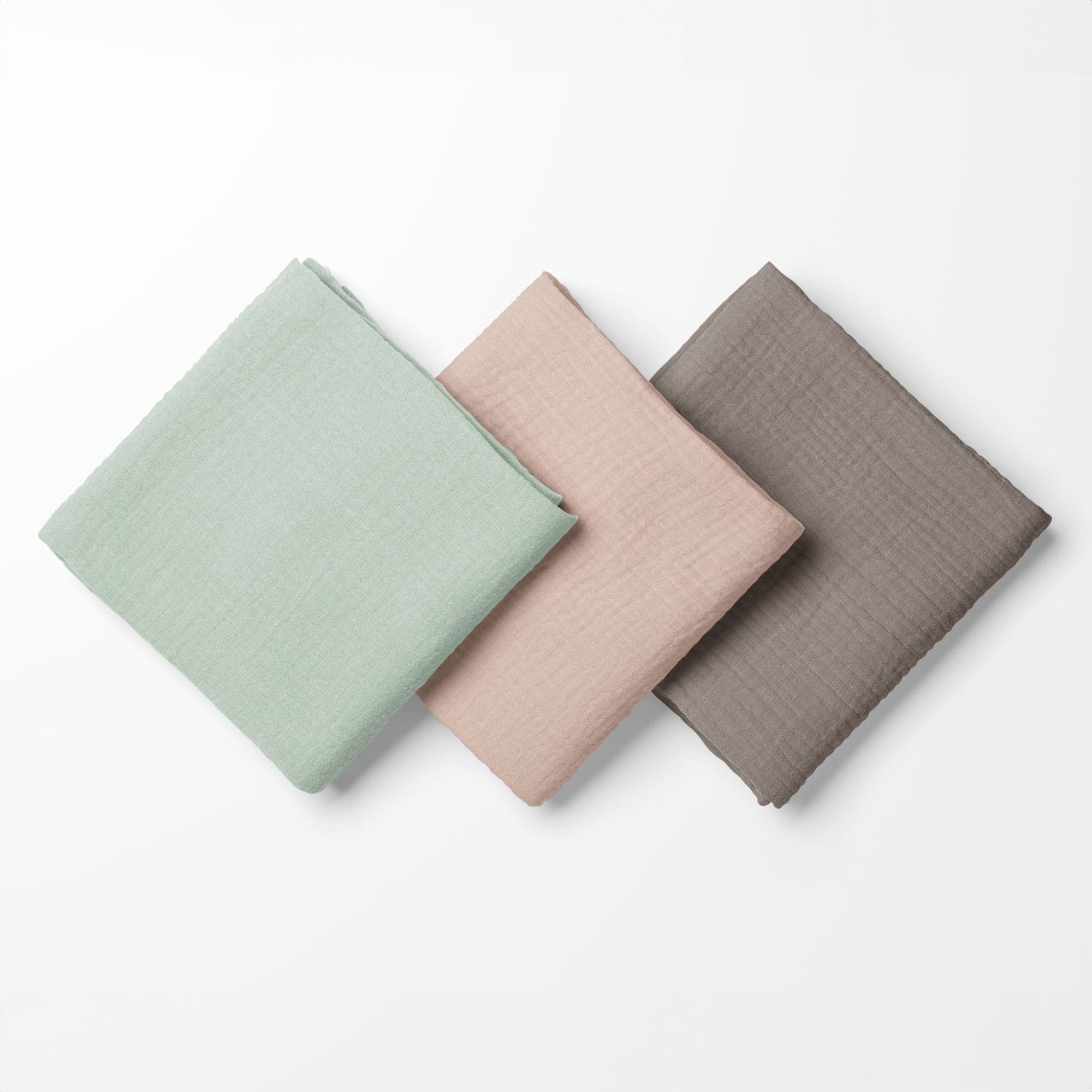 Pastel Spring Crinkle Square Müslin - Yeni Doğan 3'lü Set