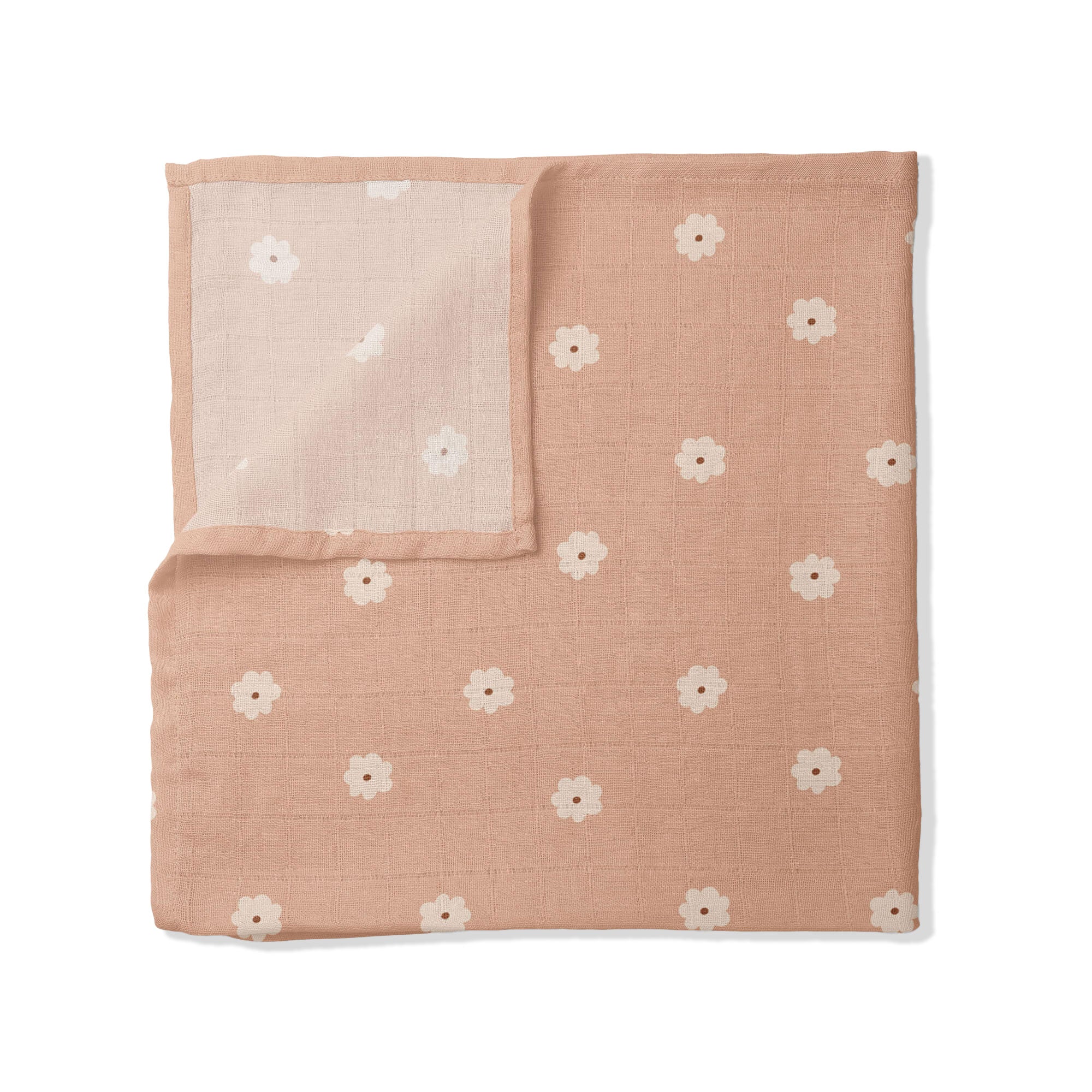 Salmon Poppy Organik Crinkle Square Müslin Örtü