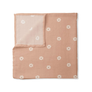 Salmon Poppy Organik Crinkle Square Müslin Örtü