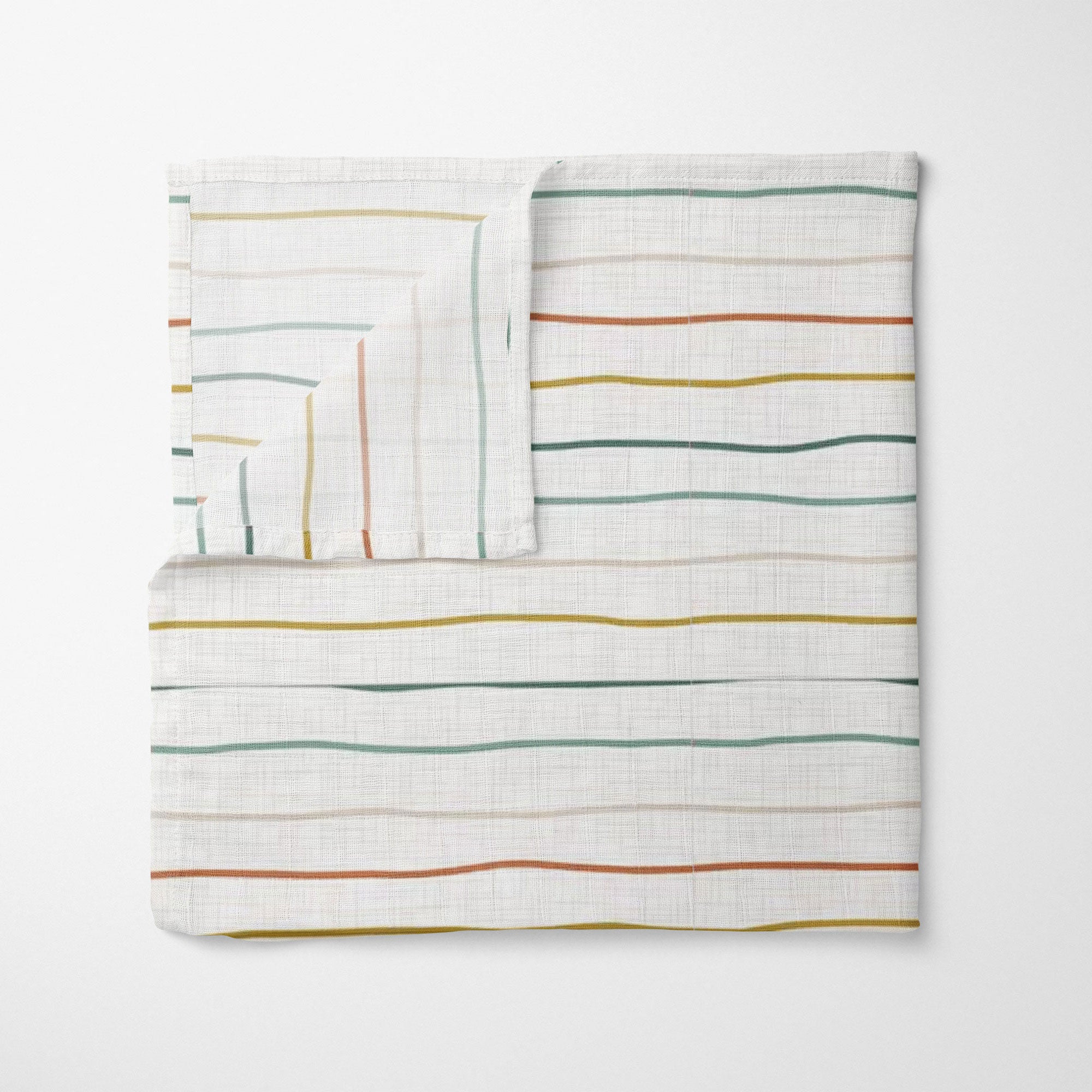 Stripes Organik Crinkle Square Müslin Örtü