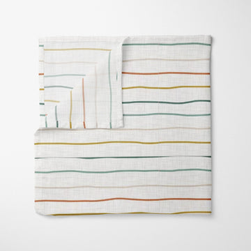 Stripes Organik Crinkle Square Müslin Örtü