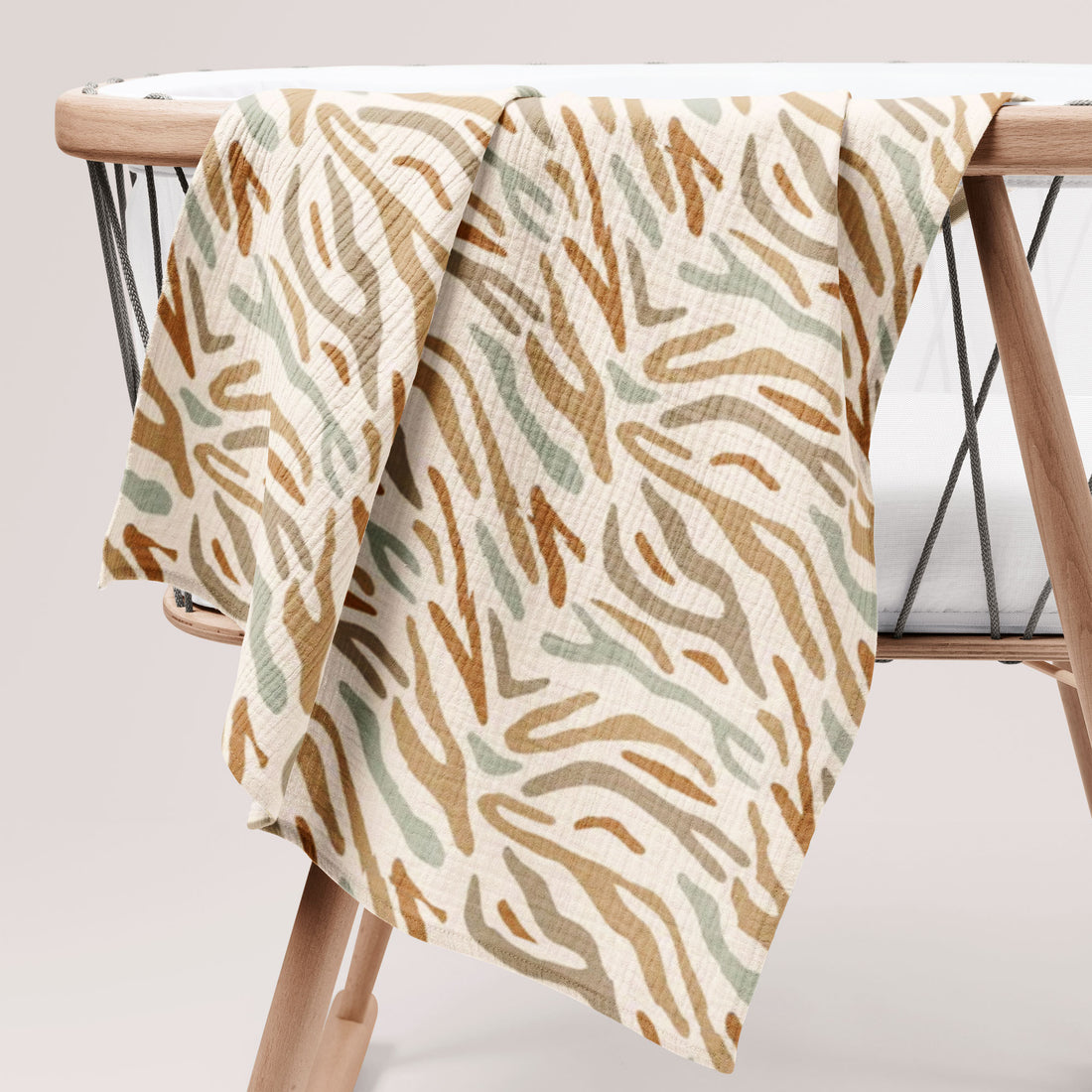 Branches Organik Crinkle Square Müslin Örtü