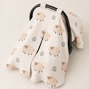 Fluffy Sheep Organik Crinkle Müslin Puset Örtüsü
